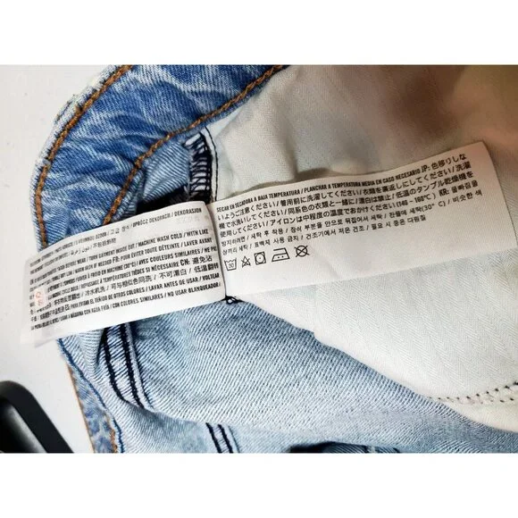 Abercrombie & Fitch High Rise Denim Skirt w/ Slit Size 32/14 Distressed Western - Picture 10 of 16